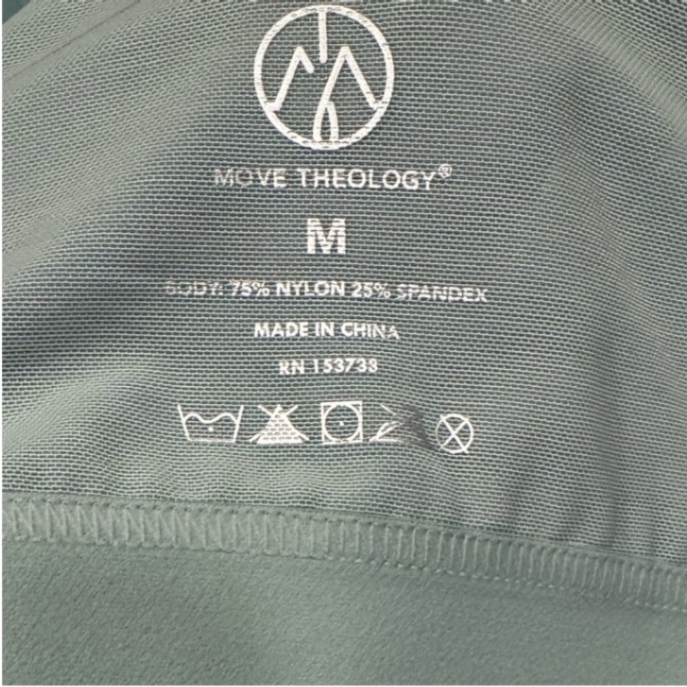 MOVE THEOLOGY High Impact Strappy Mesh Back Sports Bra Sage Green NWT Medium - Picture 4 of 8